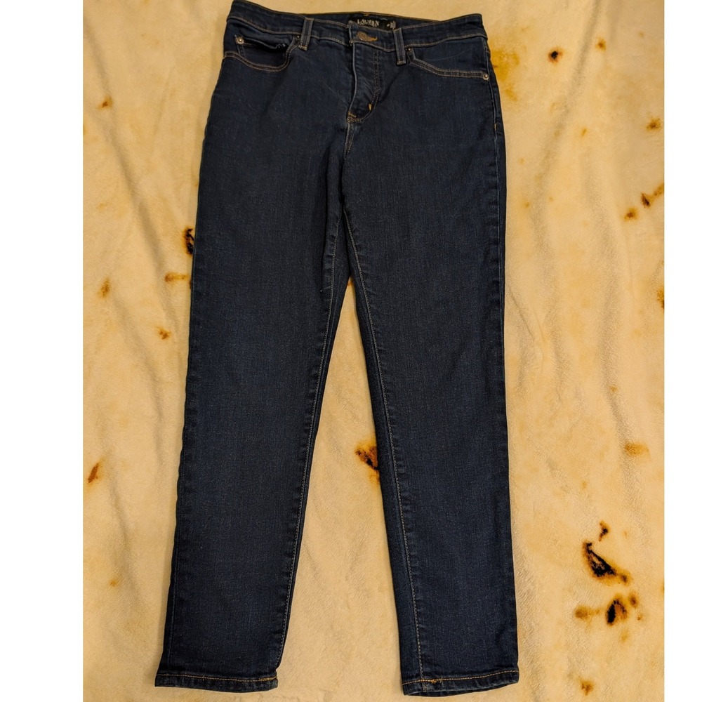 Lauren Ralph Lauren Womens 8P Dark Wash Skinny Jeans Petite Stretch‎ Denim